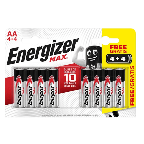 Energizer AA 1.5V Alkalin 8'li Paket Pil - Max 