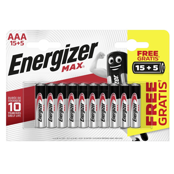 Energizer AAA 1.5V Alkalin 20'li Paket Pil - Max 