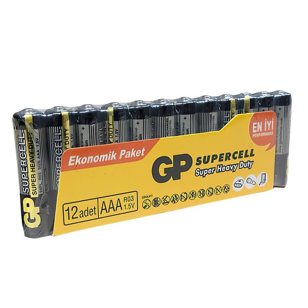 GP Supercell AAA İnce Kalem Pil 12'li Paket