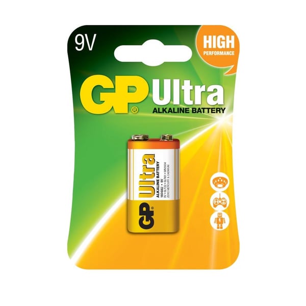 GP Ultra 9V 1.5V Alkalin Tekli Paket Pil