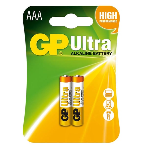 GP Ultra AAA 1.5V Alkalin 2'li Paket Pil