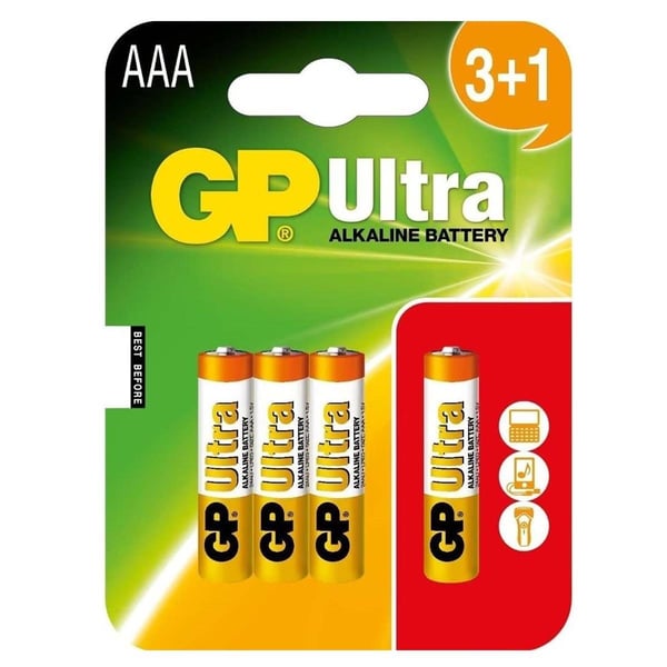 GP Ultra AAA 1.5V Alkalin 4'lü Paket Pil