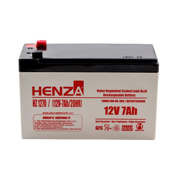 Henza HZ1270 12V 7Ah Bakımsız Kuru Akü