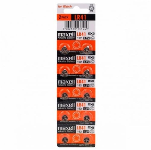 Maxell LR41 1.5V Alkalin Buton Pil 10 lu Paket
