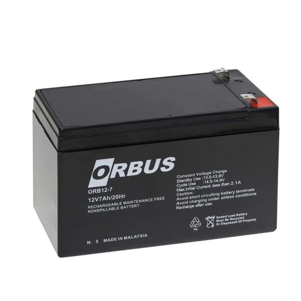Orbus 12V 7Ah Bakımsız Kuru Akü