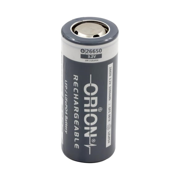 Orion IFR26650 3.2V 3200mAh 2C LiFePO4 Pil 