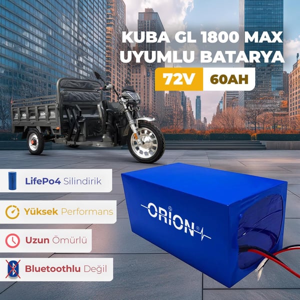 Orion KUBA GL 1800 MAX Uyumlu 72V 60Ah BMS Devreli LiFePO4 Batarya 