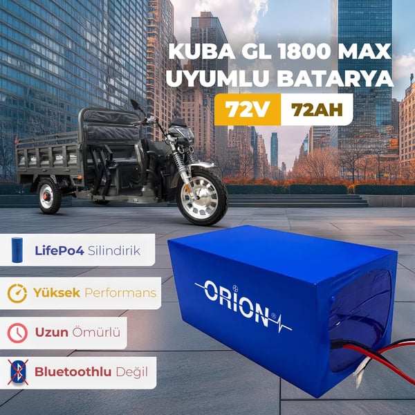 Orion KUBA GL 1800 MAX Uyumlu 72V 72Ah BMS Devreli LiFePO4 Batarya 