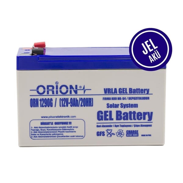 Orion ORN1290G 12V 9Ah Jel Bakımsız Akü 