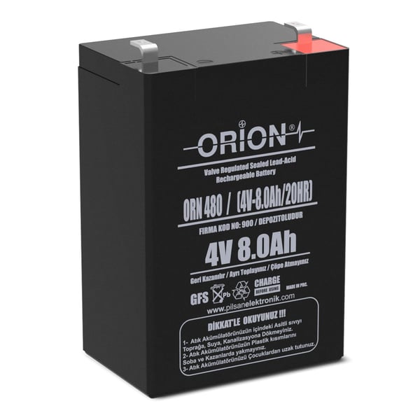Orion ORN480 4V 8Ah Kuru Bakımsız Akü 