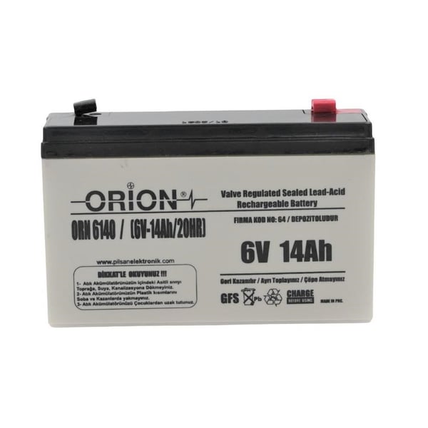 Orion ORN6140 6V 14Ah Kuru Bakımsız Akü 