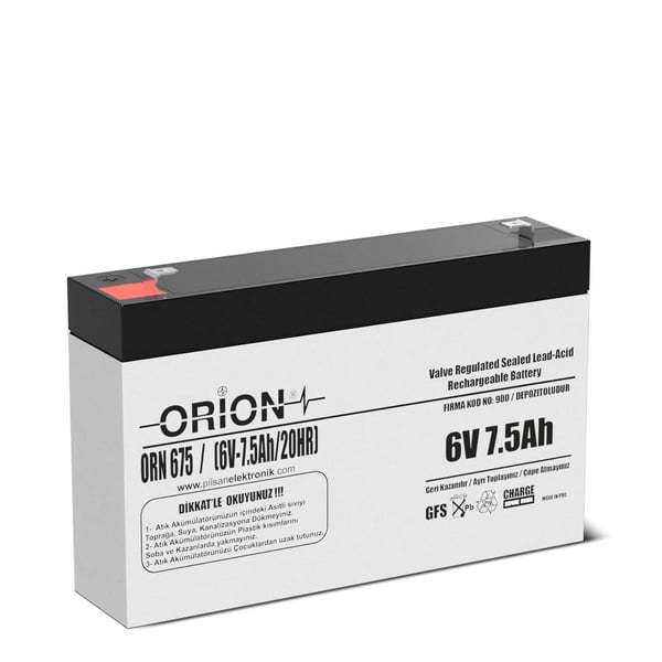 Orion ORN675 6V 7.5Ah Kuru Bakımsız Akü 