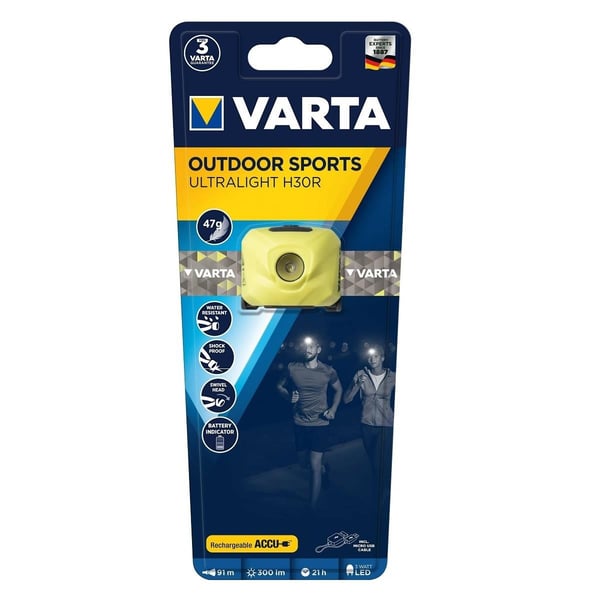 Varta 300lm LED Kafa Feneri - Outdoor Sports UltraLight H30R (18631)