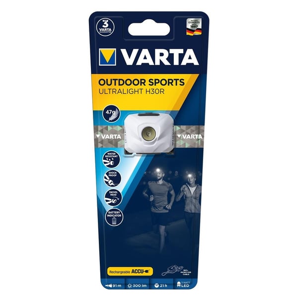 Varta 300lm LED Kafa Feneri - Outdoor Sports UltraLight H30R (18631)