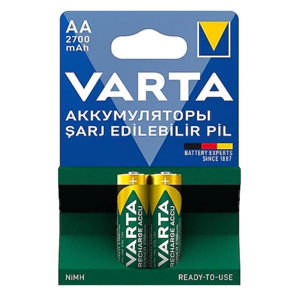 Varta AA 1.2V 2700mAh Ni-MH 2’li Paket Pil – (57063)