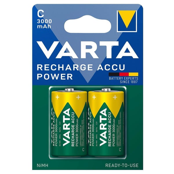 Varta C - Orta Boy 1.2V 3000mAh Ni-MH 2’li Paket Pil – Power (56714)