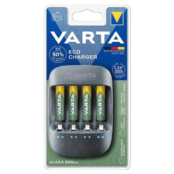 Varta Ni-MH Eco Şarj Cihazı – 4×AAA 800mAh (57680)