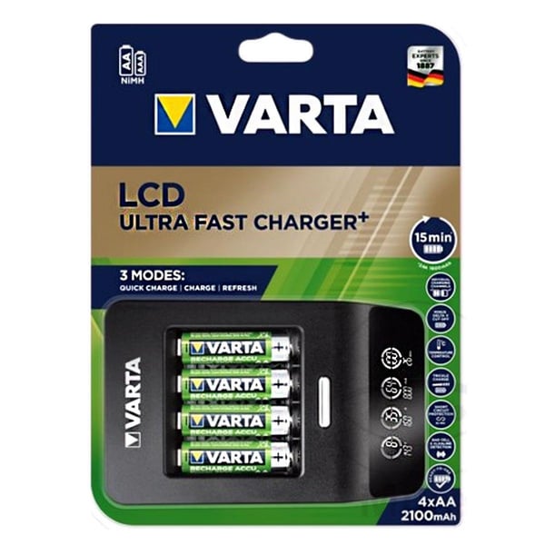Varta Ni-MH Ultra Fast Şarj Cihazı – 4×AA 2100mAh (57685)