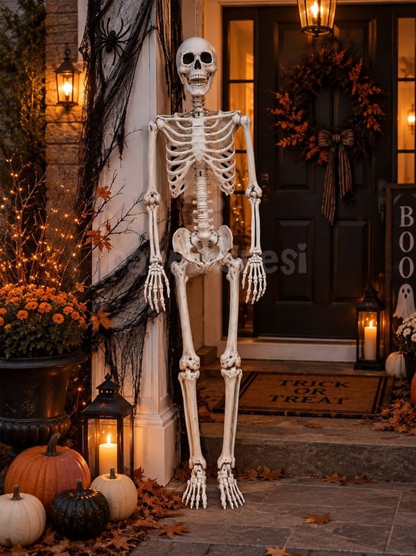  Cadılar Bayramı Büyük İskelet Dekor – Halloween Parti ve Ev Süsü 165 cm - İskeletler | Parti Adresi