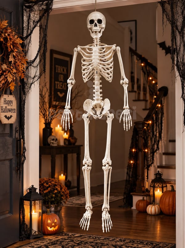  Cadılar Bayramı Büyük İskelet Dekor – Halloween Parti ve Ev Süsü 165 cm - İskeletler | Parti Adresi