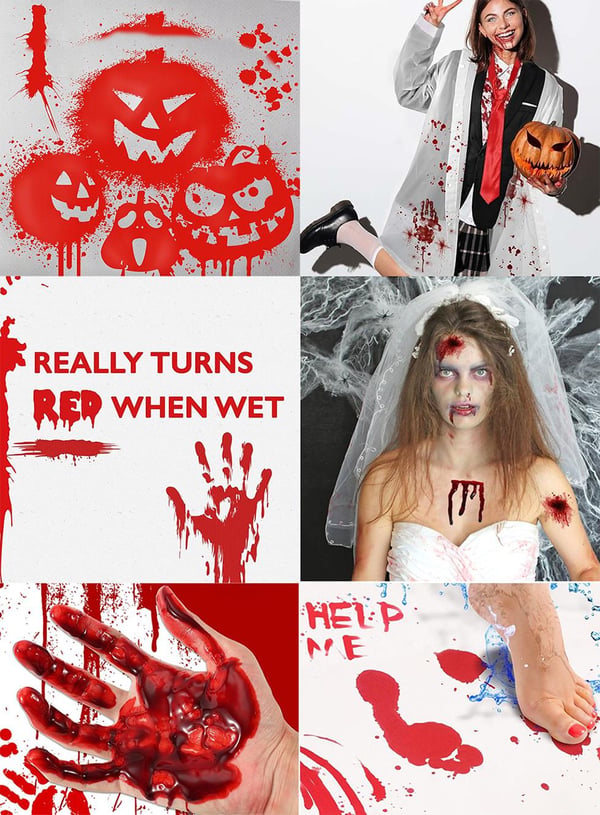 Cadılar Bayramı Yapay Tiyatro Kanı Halloween Parti Kostüm Aksesuarı