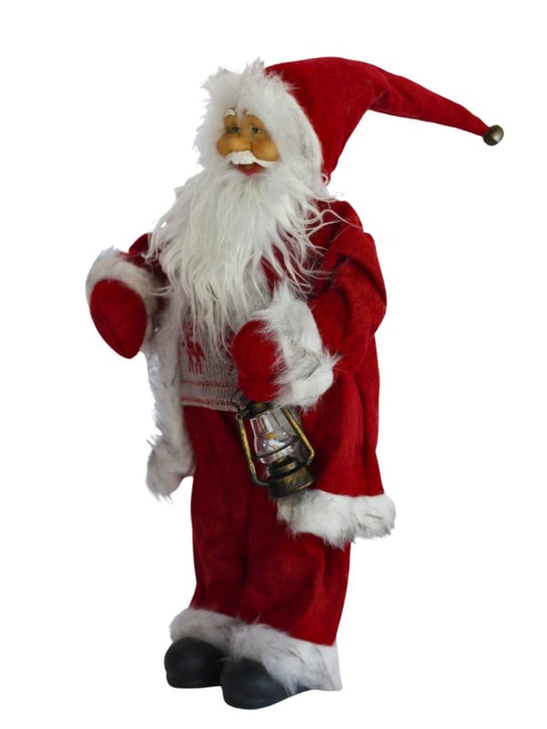 Yılbaşı Dekor Süsü Dekoratif Gaz Lambalı Noel Baba 35 Cm