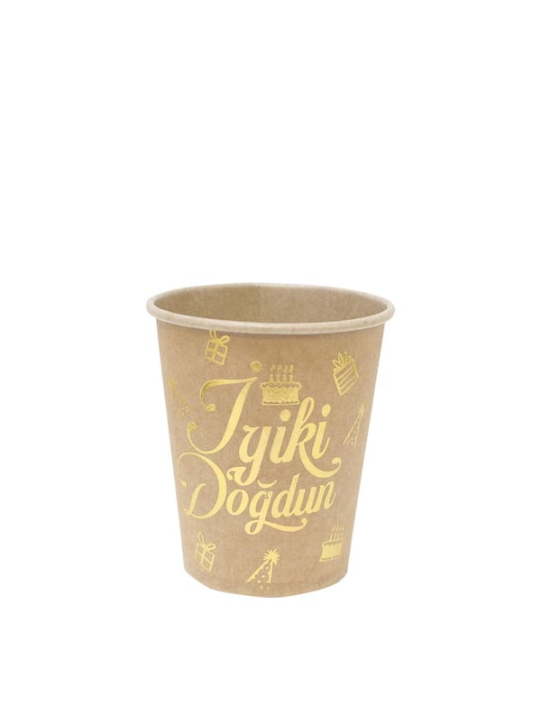 İyi Ki Doğdun Yazılı Doğum Günü Parti Tabak Bardak Set Kraft 8'li