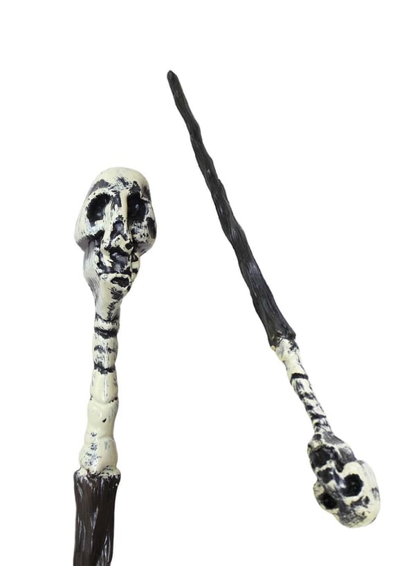 Cadılar Bayramı Kuru Kafa Büyücü Asası Halloween Parti Kostüm Aksesuarı 45 cm