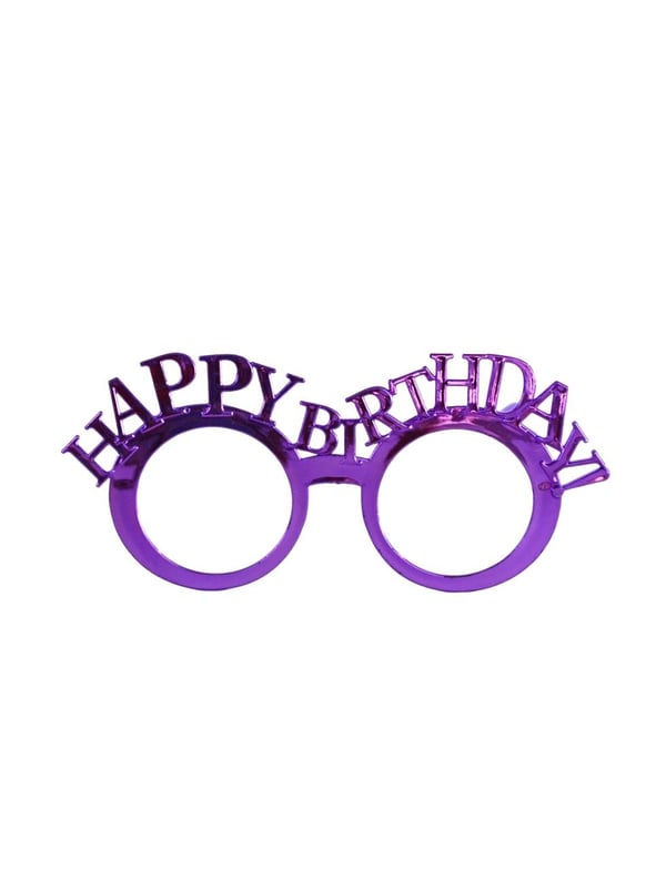 Happy Birthday Gözlük Doğum Günü Parti Aksesuarı Mor