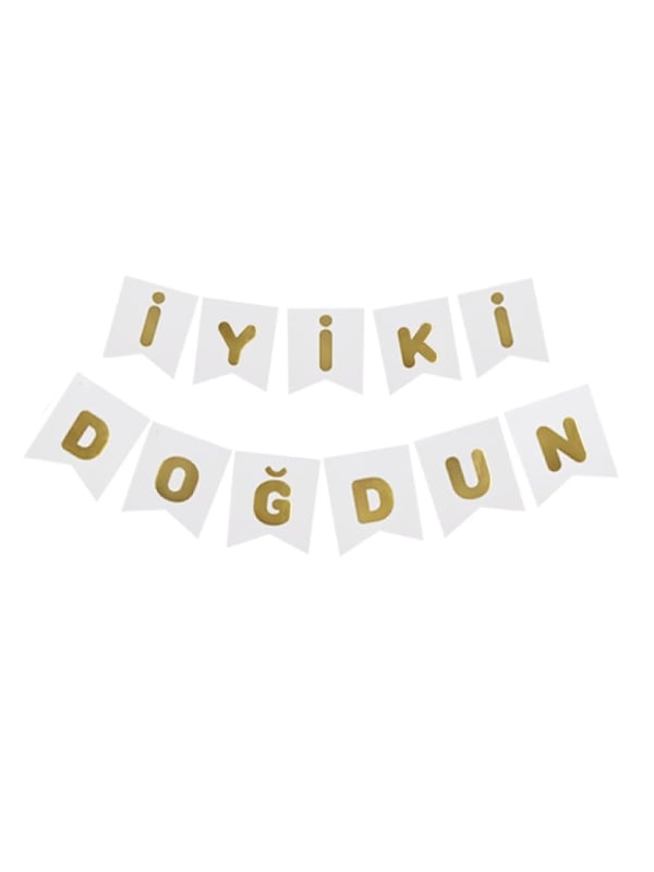 İyi Ki Doğdun Beyaz-Altın Yazı