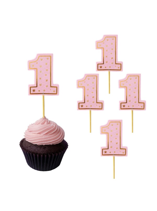 1Yaş Kürdan Pembe 10'Lu - 1 Yaş Doğum Günü | Parti Adresi