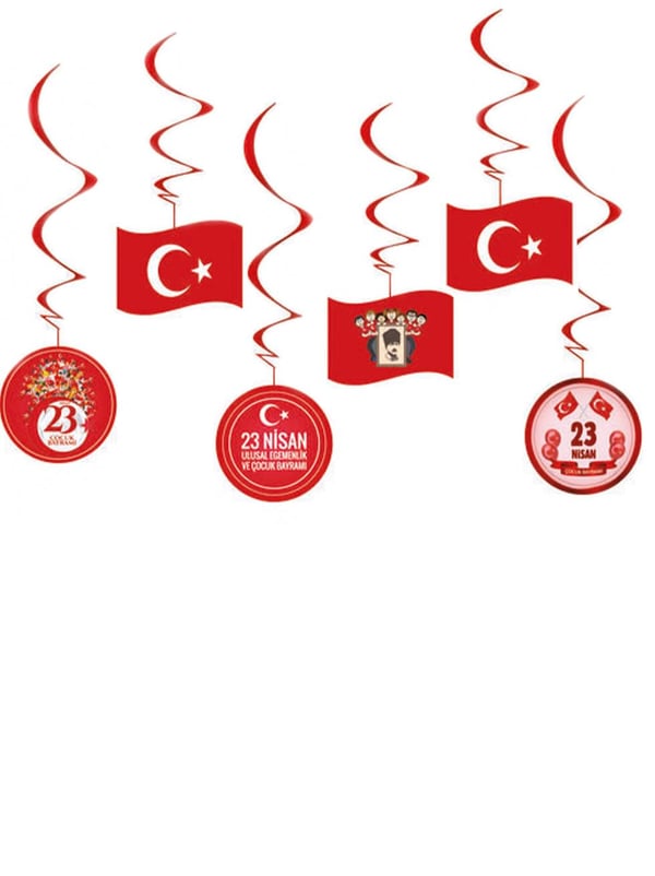 23 Nisan Tavan Sarkıt Süs Seti – Milli Bayram Dekoru 6 'lı - Milli Bayram Süsleri | Parti Adresi