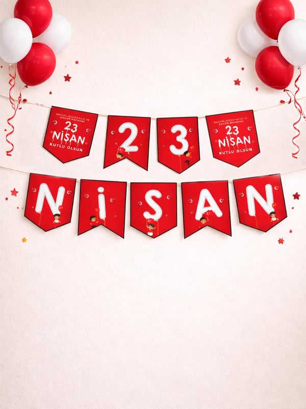 23 Nisan Yazılı Banner Süs  – Milli Bayram Okul Sınıf Süsleme - Milli Bayram Süsleri | Parti Adresi