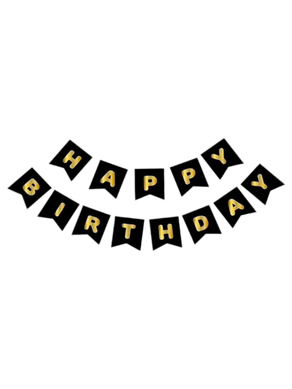Happy Bırthday Siyah Altın Yazı