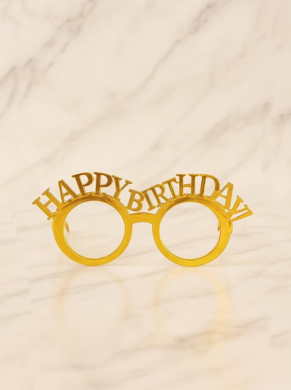 Happy Birthday Gözlük Doğum Günü Parti Aksesuarı Altın