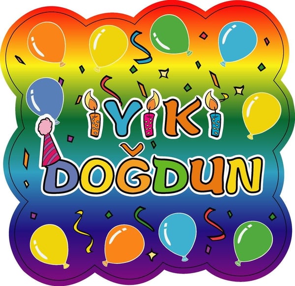 Kağıt Zincir İyi Ki Doğdun Doğum Günü Parti Süsü Renkli 50'li