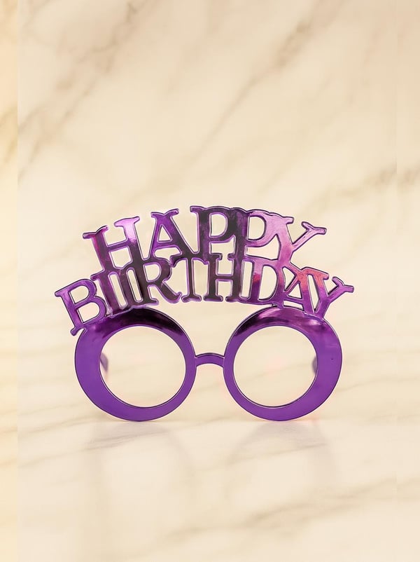 Happy Birthday Yazılı Doğum Günü Partisi Gözlüğü Mor
