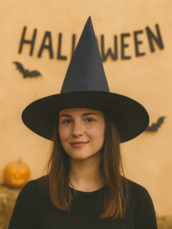 Cadılar Bayramı Cadı Şapkası Halloween Parti Kostüm Aksesuarı Siyah