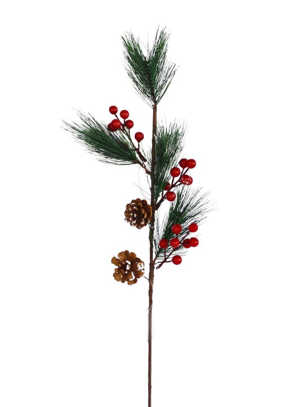 Yılbaşı Dekoru Çam Dallı Berry Kokinalı Süslü Dekoratif Dal 58 cm