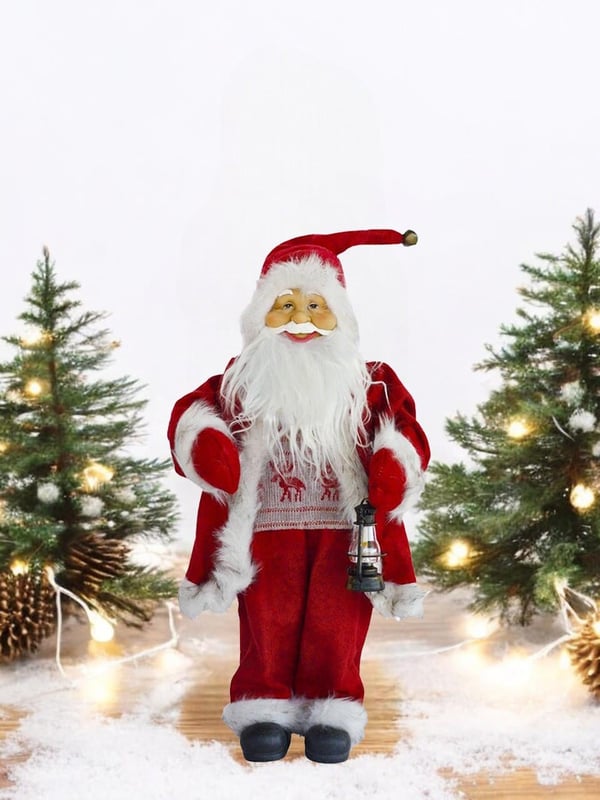 Yılbaşı Dekor Süsü Dekoratif Gaz Lambalı Noel Baba 35 Cm