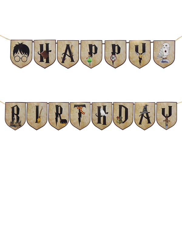 Harry Potter Temalı Happy Birthday Yazı Banner Doğum Günü Parti Süsü