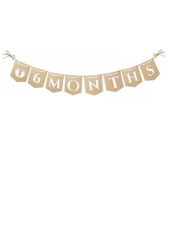 6 Months Kraft Banner – 6 Ay Bebek Doğum Günü Süsleme Flaması - 6 Ay Yarım Yaş Parti | Parti Adresi