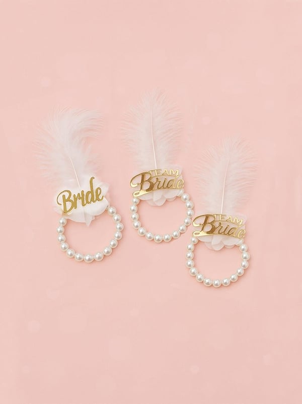 İncili Nedime Bilekliği Bride Bileklik Bekarlığa Veda Partisi Aksesuar Seti Gold 10'lu