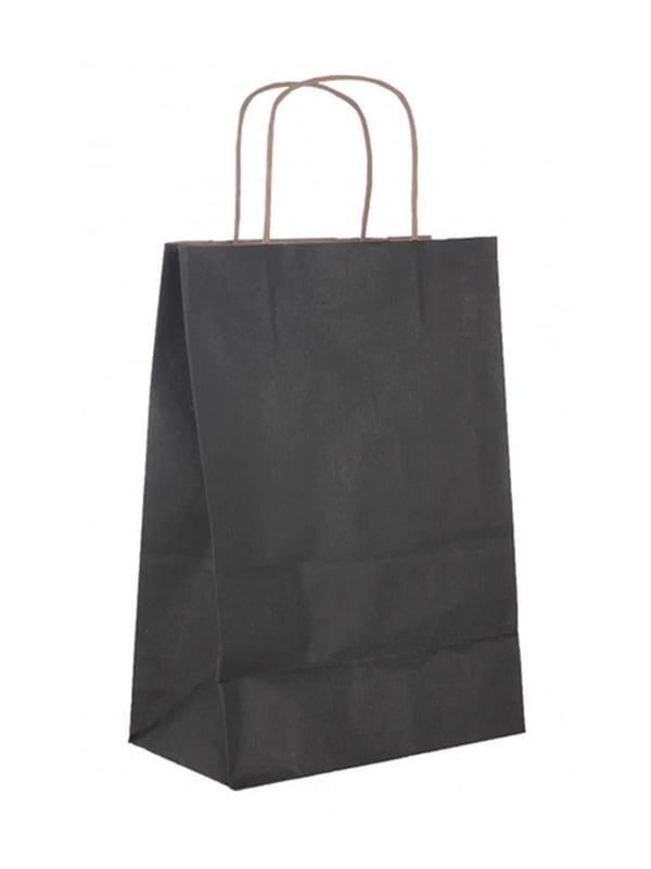 Büküm Saplı Karton Çanta 32x41x12 Cm Siyah 25'li 