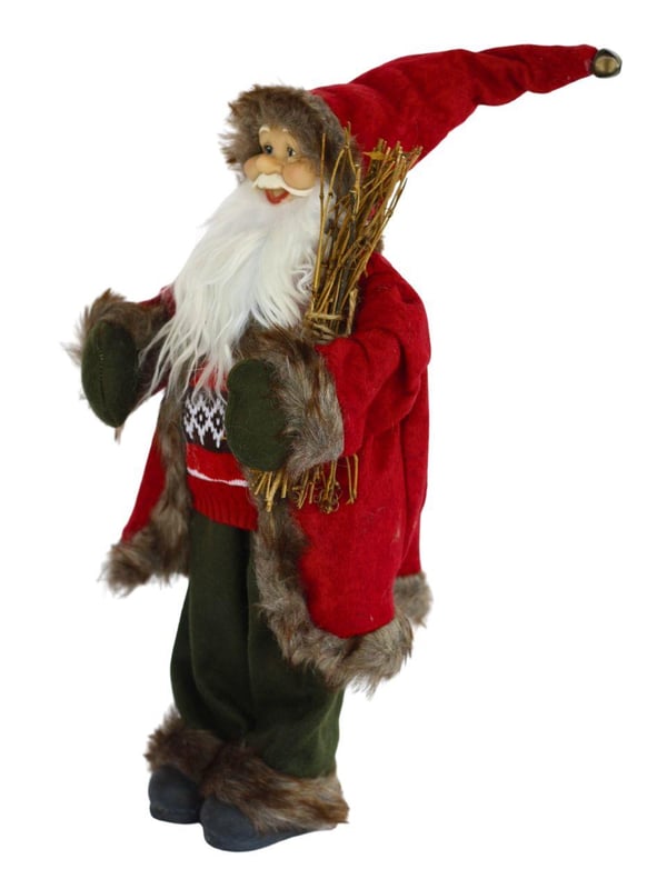Yılbaşı Dekor Süsü Dekoratif Çalılı Noel Baba 45 Cm
