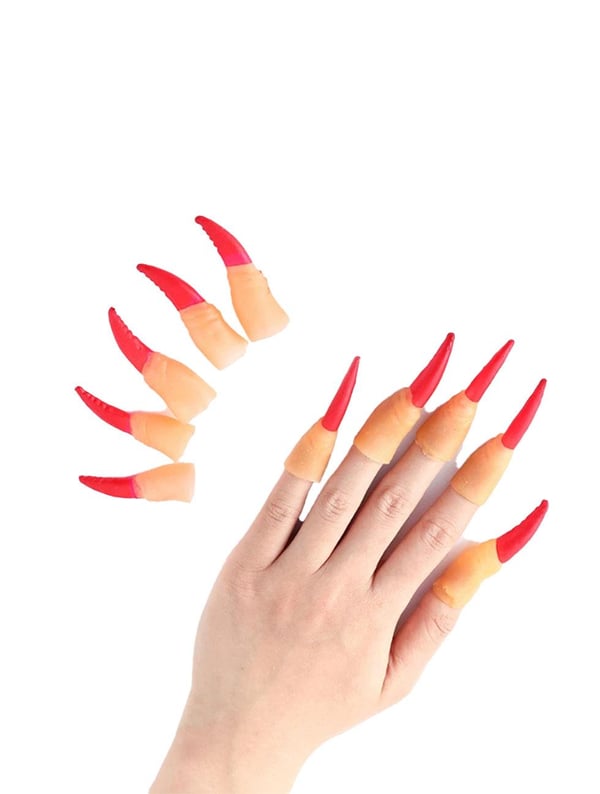 Halloween Cadı Tırnağı Cadılar Bayramı Parti Kostüm Aksesuarı Kırmızı