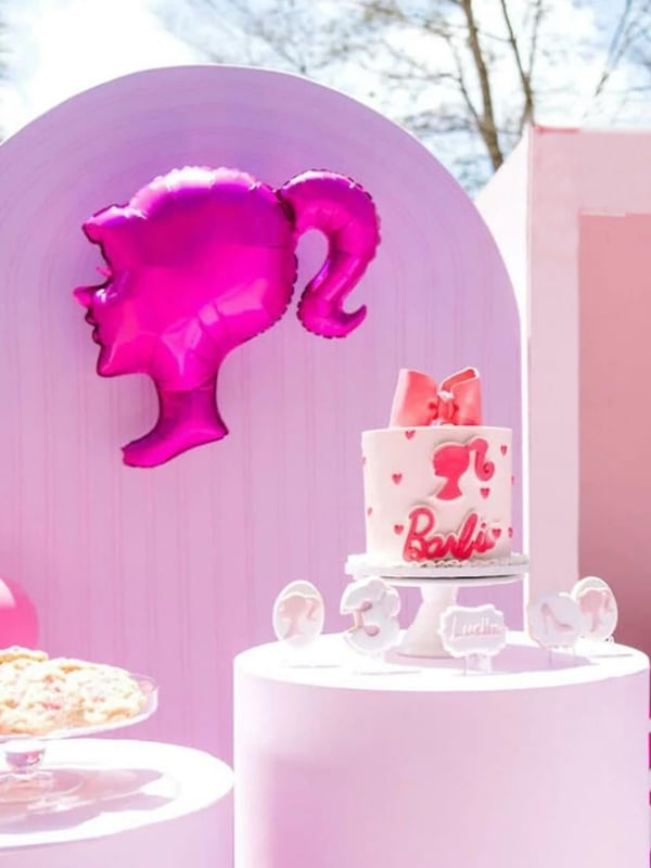 Barbie Temalı Folyo Balon Pembe Kız Parti Balonu 62 cm