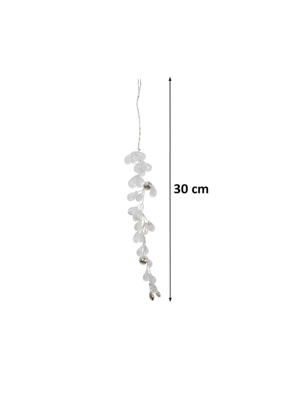 Yılbaşı Ağaç Süsü Lüks Kristal Damla Dal Salkım Dekoratif Süs 30 cm