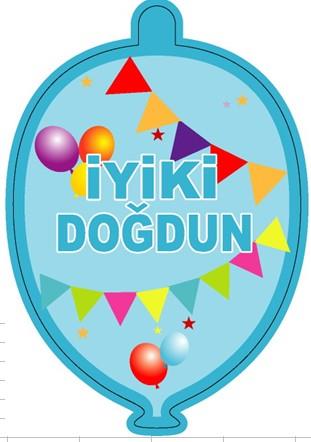 Kağıt Zincir İyi Ki Doğdun Doğum Günü Parti Süsü Mavi 50'li