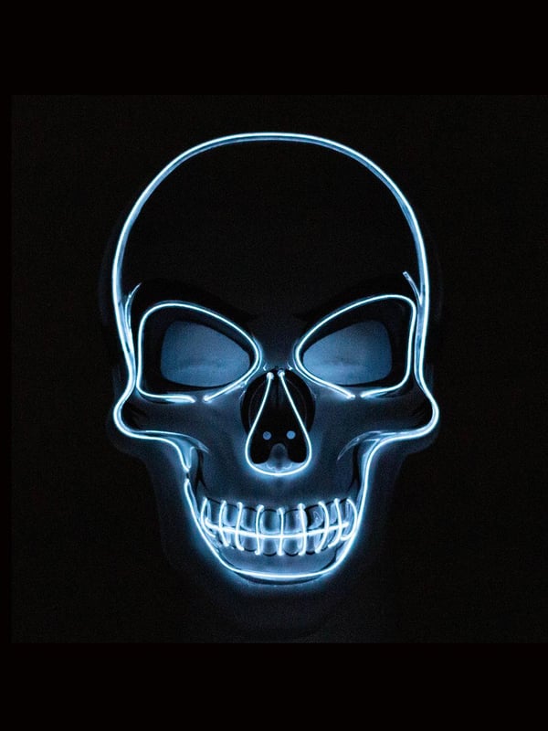 Cadılar Bayramı Işıklı İskelet Maske Halloween Parti Kostüm Aksesuarı